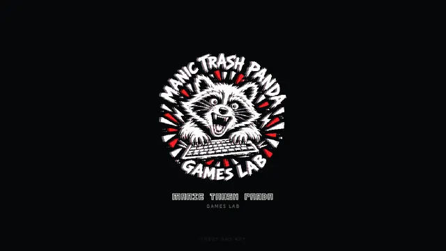 Manic Trash Panda Games Lab studio logo on the boot screen